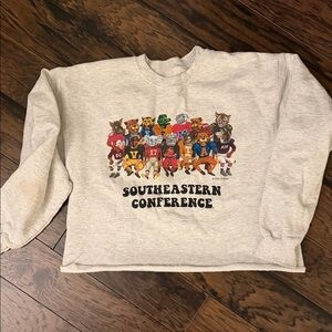 Southeastern Conference Mascots Graphic Crewneck Sweatshirt - Light Gray